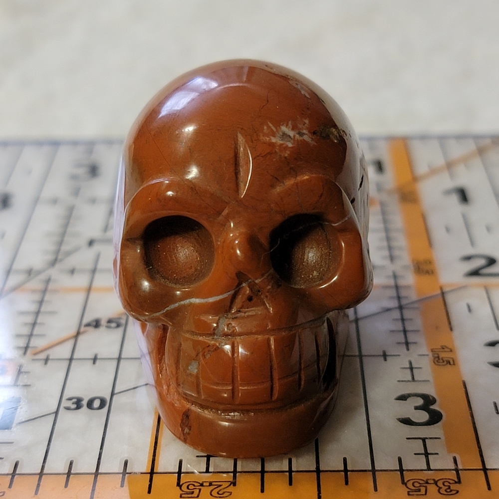 Red jasper skull